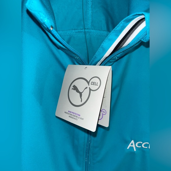 NWT PUMA blue windbreaker size large Acceleron branded logo - Picture 5 of 6